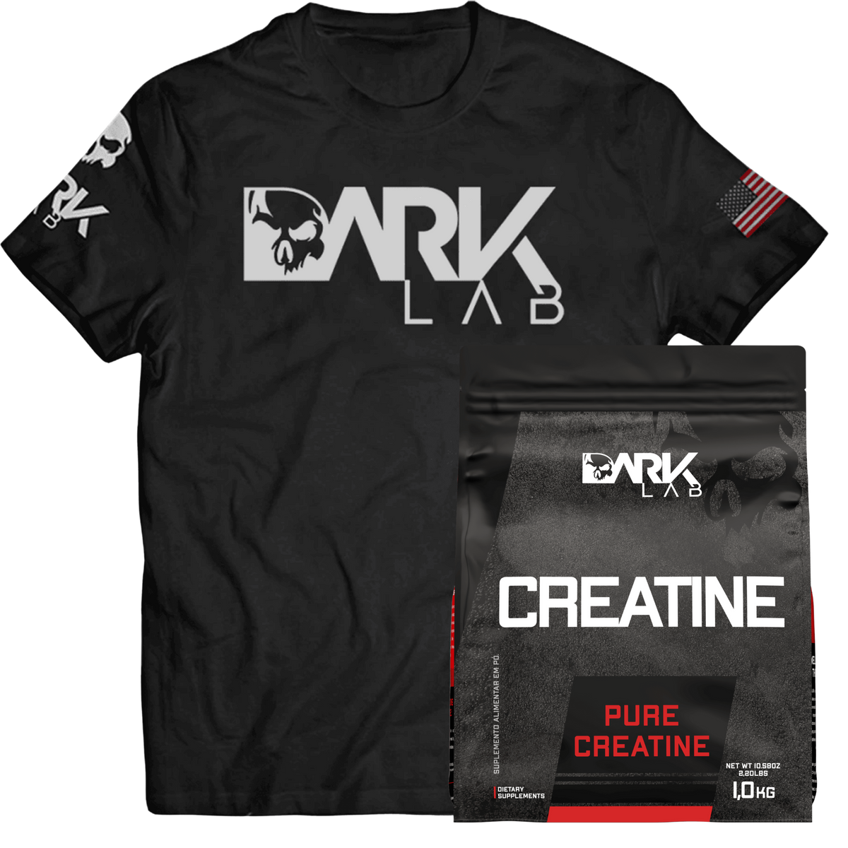 Kit Creatina Pura + Camiseta Dry-fit 2.0 - Dark Lab