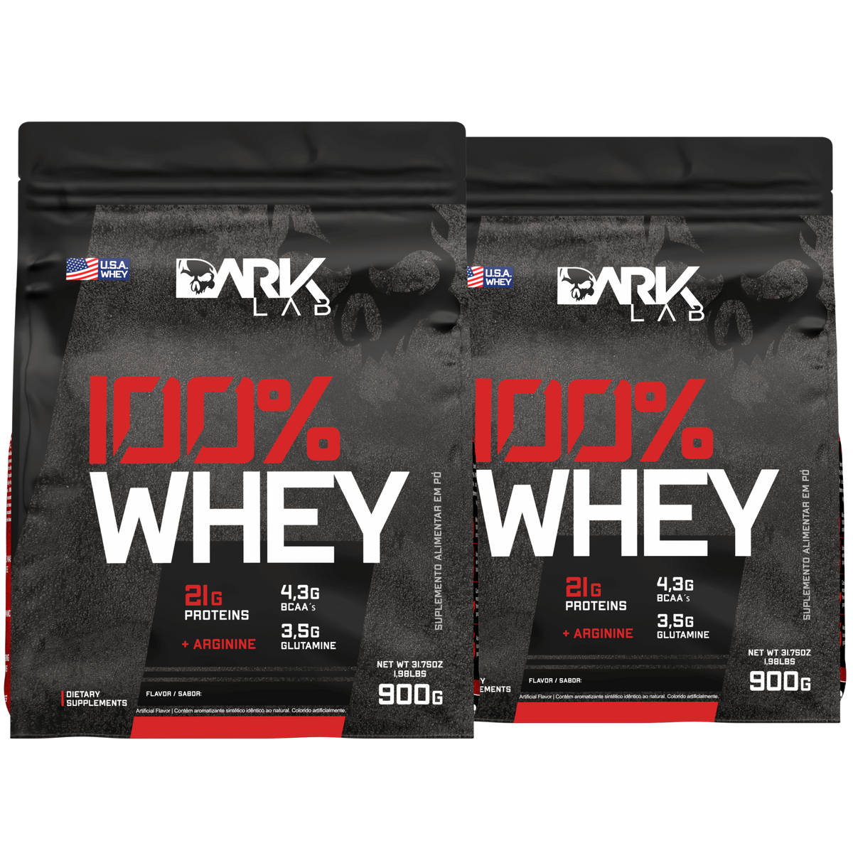 Kit 2x 100% Whey Protein Refil 900g - Dark Lab