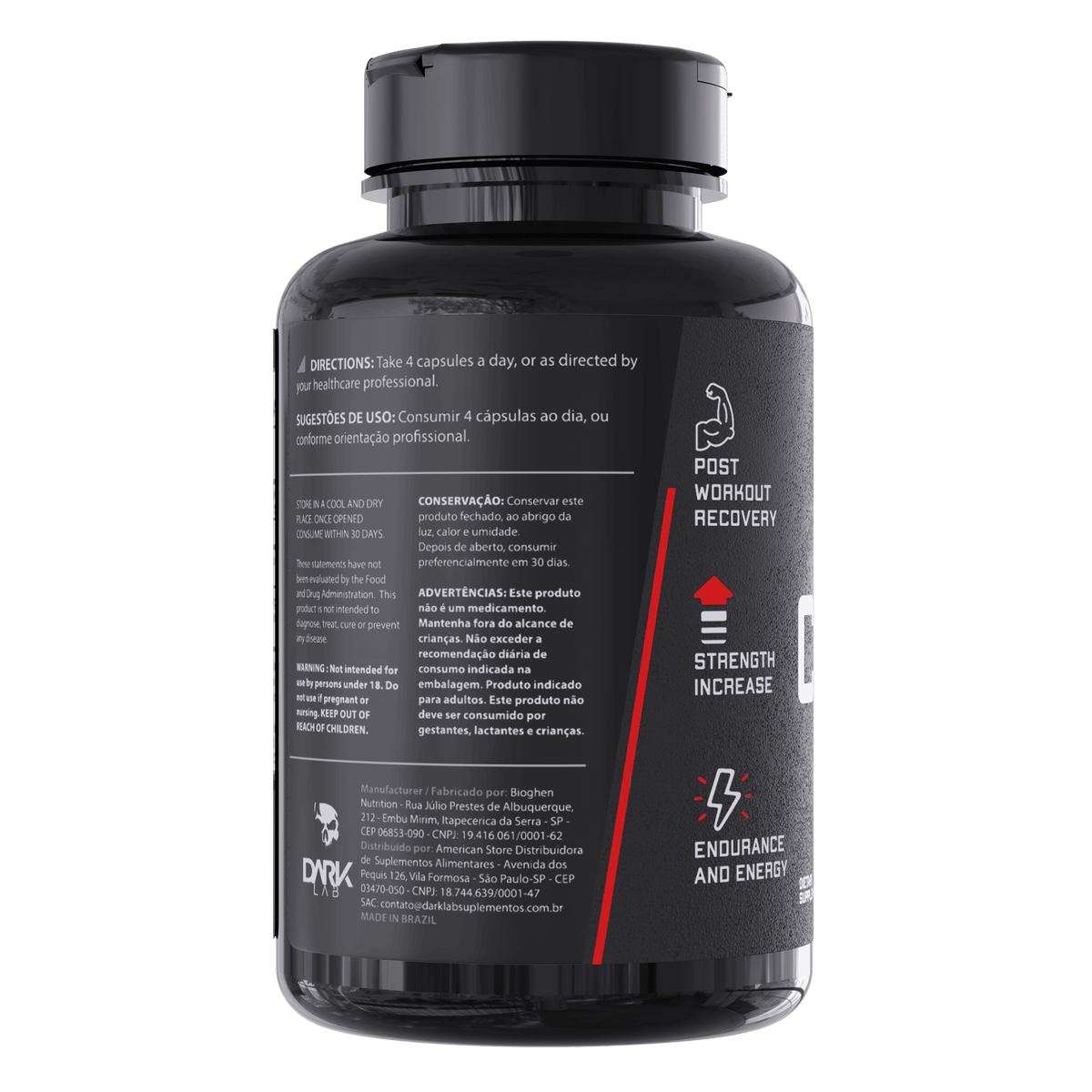 Creatina em Cápsula Dark lab 120 unidades