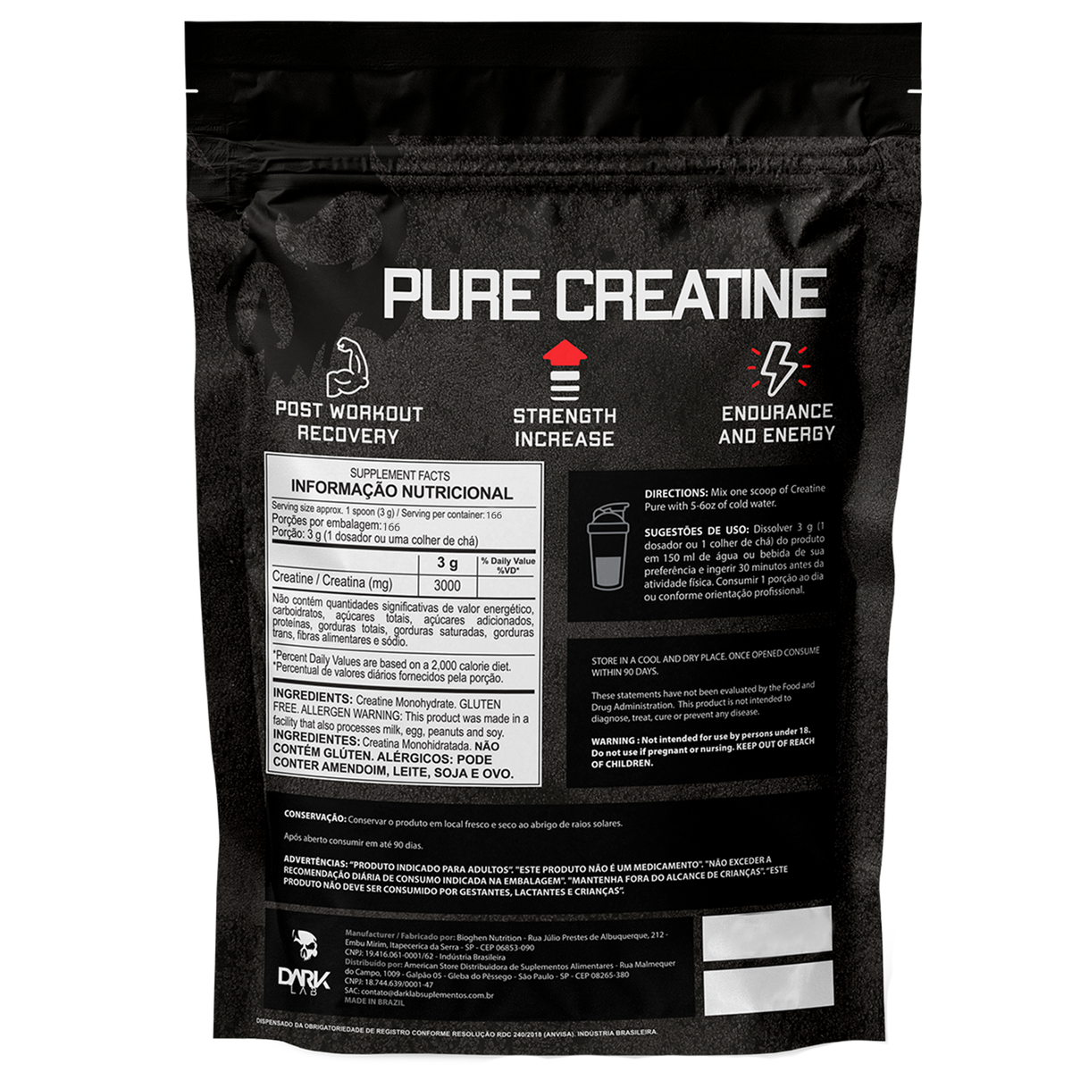 Kit Treino Monstro Dark lab | Creatina + Beta Alanina