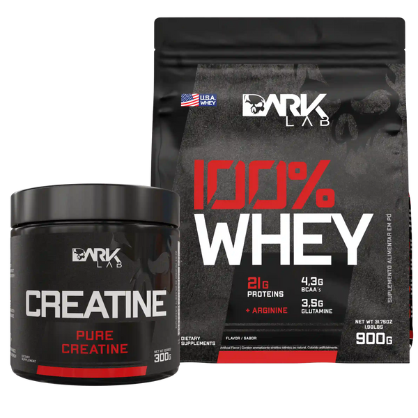 Kit 100% Whey Refil 900g + Creatina 300g Dark Lab