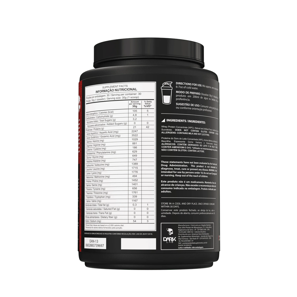 100% Whey Protein Pote 900g - Dark Lab